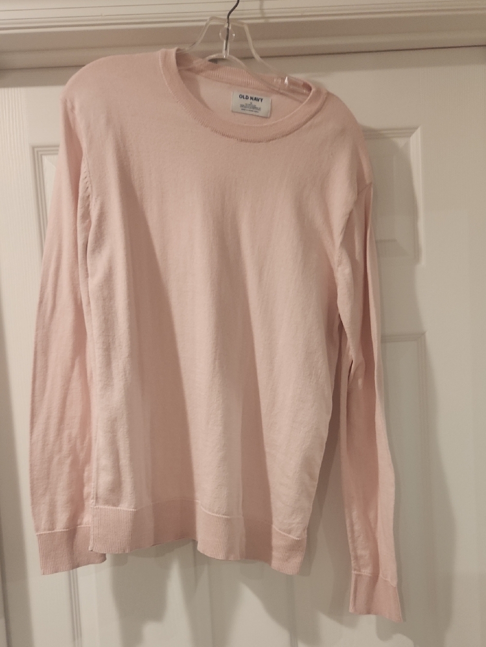 Old Navy Men's Crewneck Sweater in Pale Pink